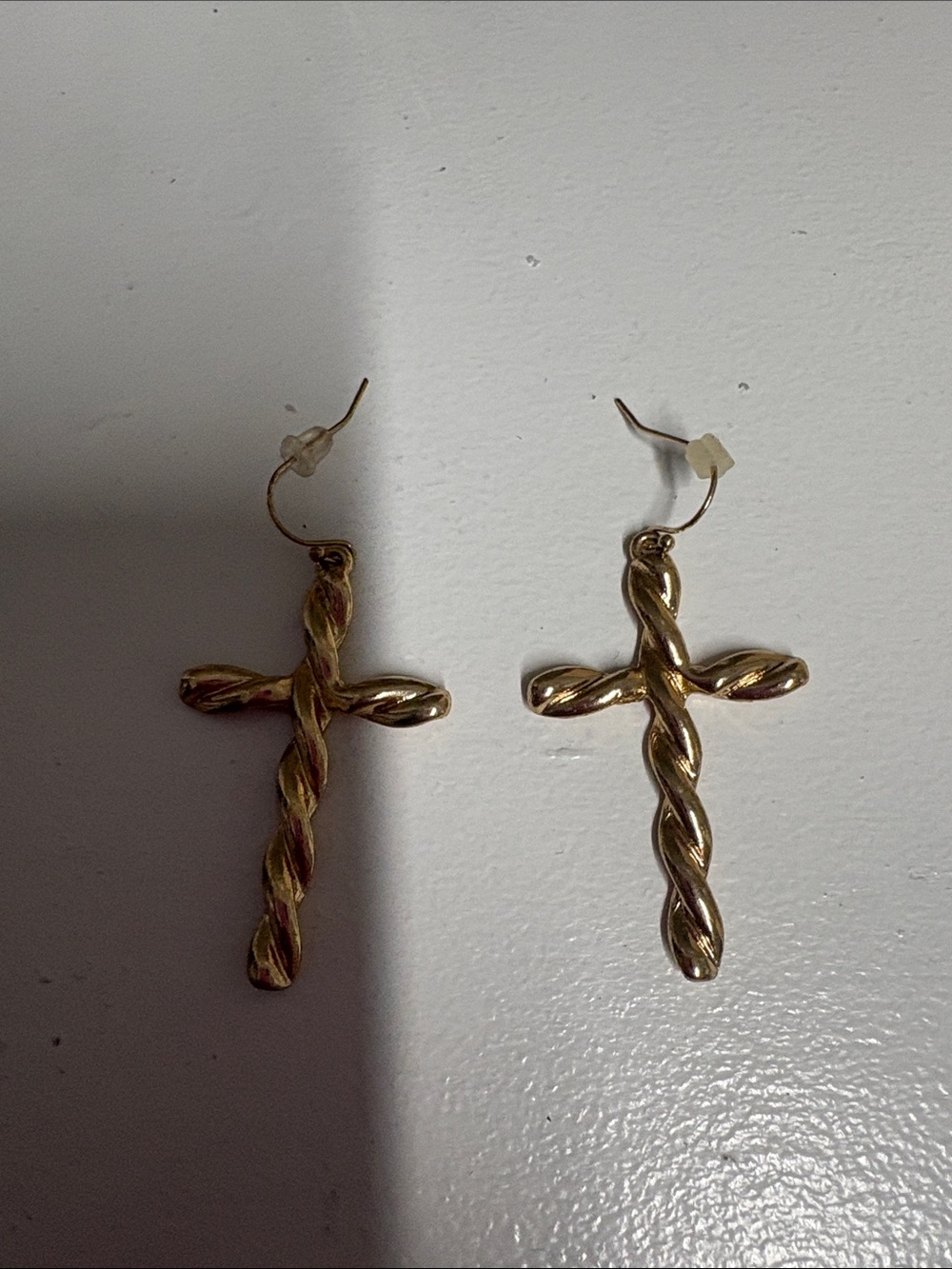 Free People Twisted Cross Drop Earrings - Gold Tone
